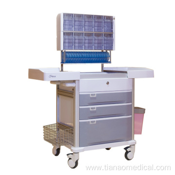 Hospital Multifunctional 3-Layer Drawer Anesthesia Trolley
